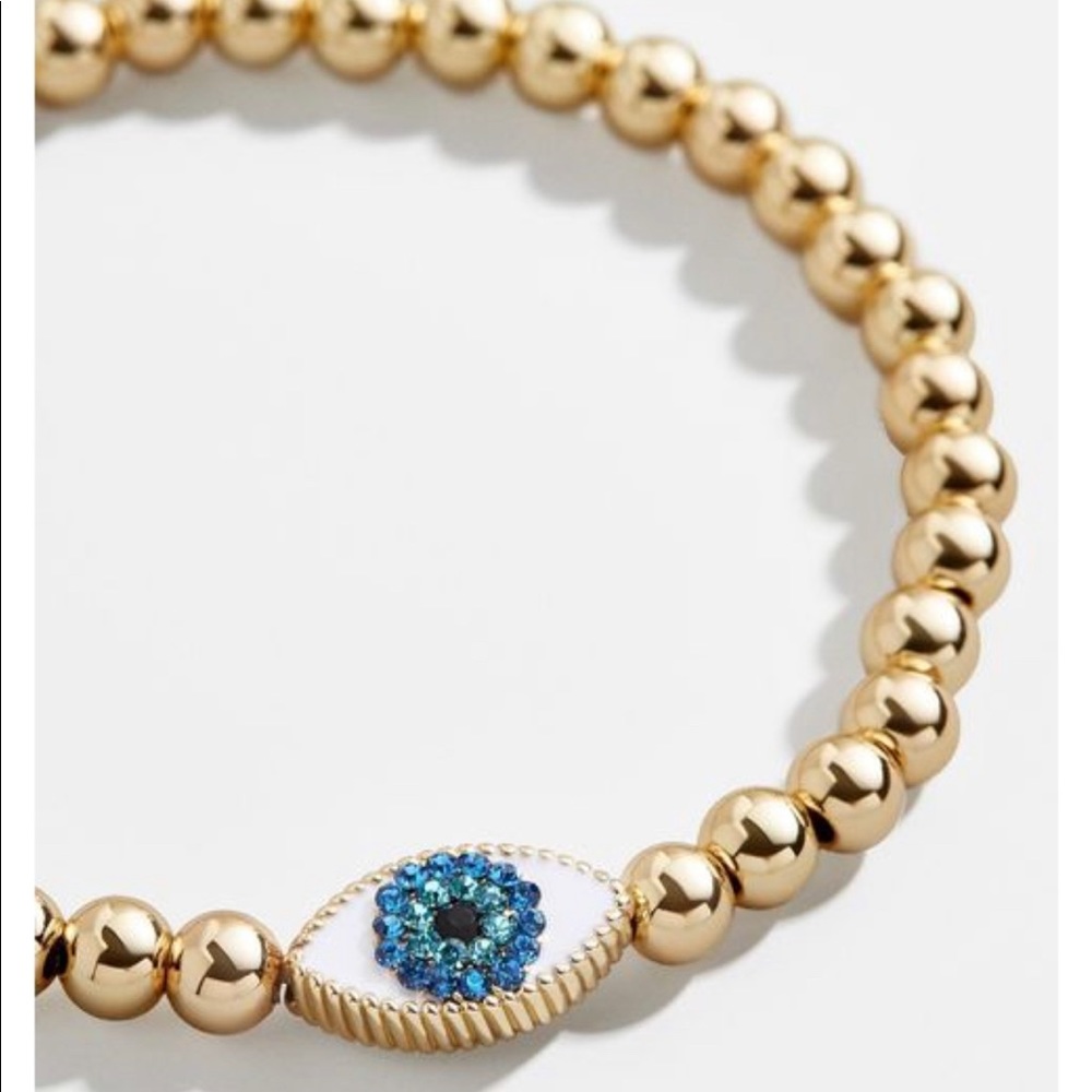 NWT BaubleBar Good Vibes Pisa Bracelet Evil Eye Gold Tone